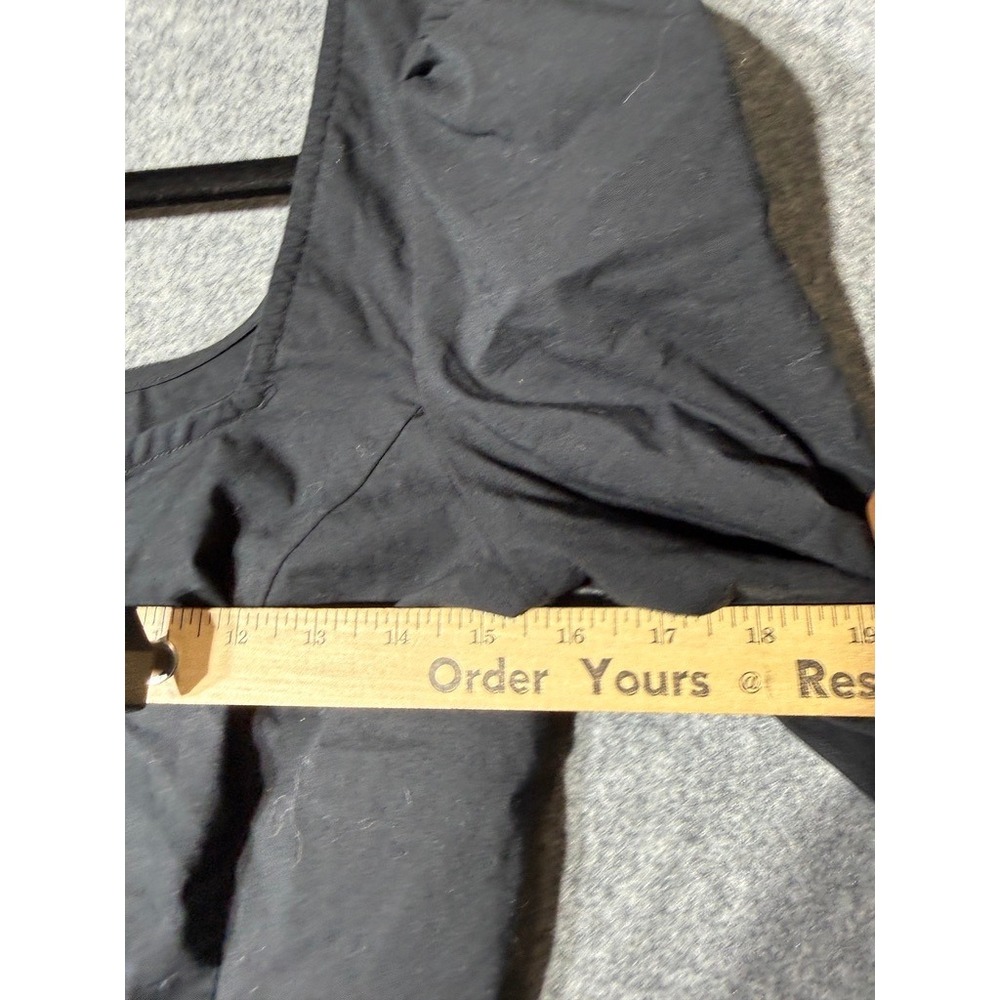 Urban Outfitters Black Square Neck Button Front Puff Sleeve Crop Top Medium - Picture 5 of 8